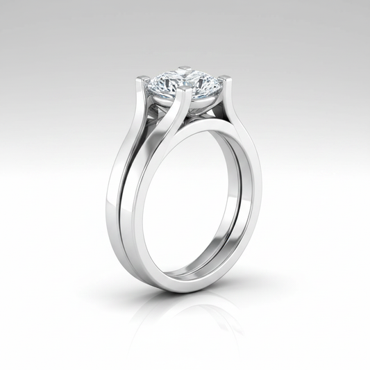 The Rosemary Matching Wedding Band, Cushion in Platinum