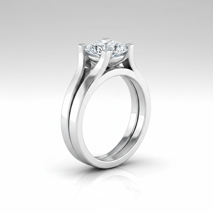 The Rosemary Matching Wedding Band, Cushion in Platinum | RockHer