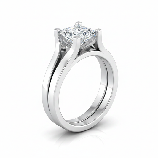 The Rosemary Matching Wedding Band, Princess in Platinum
