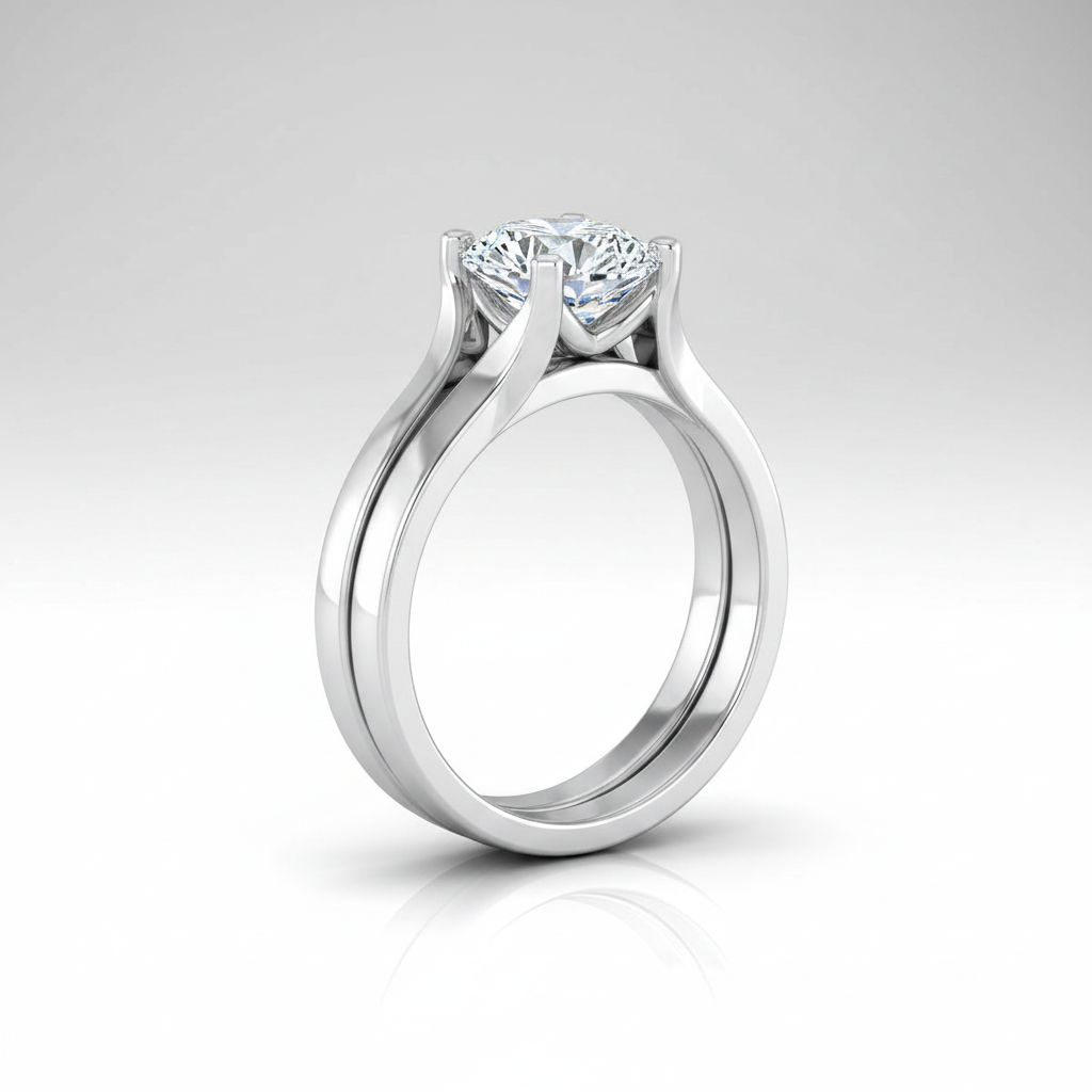 The Rosemary Matching Wedding Band, Round in Platinum