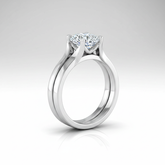 The Rosemary Matching Wedding Band, Round in Platinum
