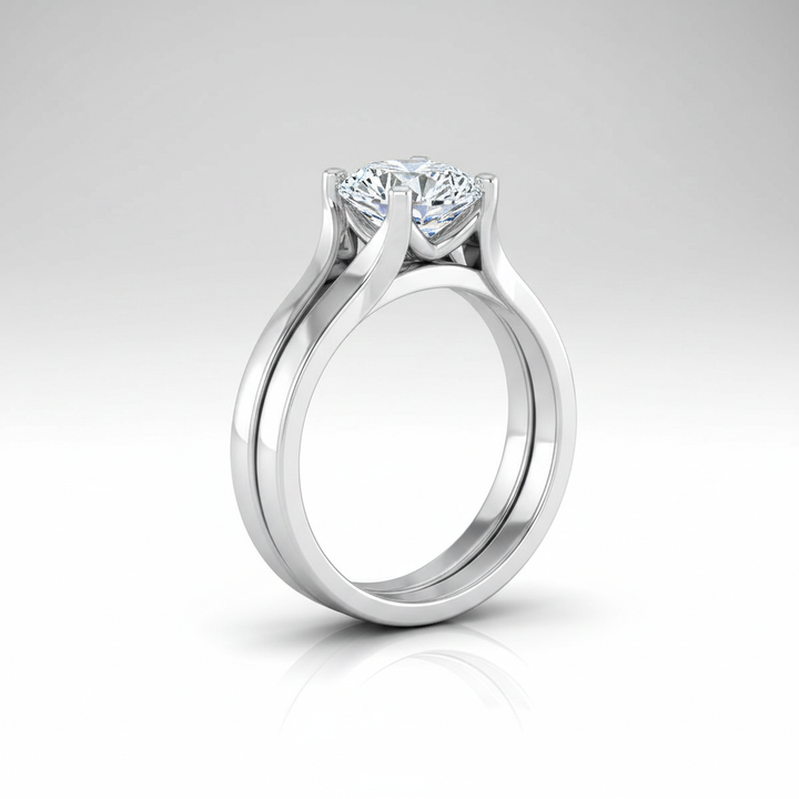 The Rosemary Matching Wedding Band, Round in Platinum | RockHer