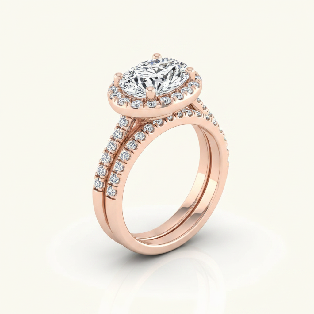 The Sade Matching Wedding Band, Pear in 14K Rose Gold