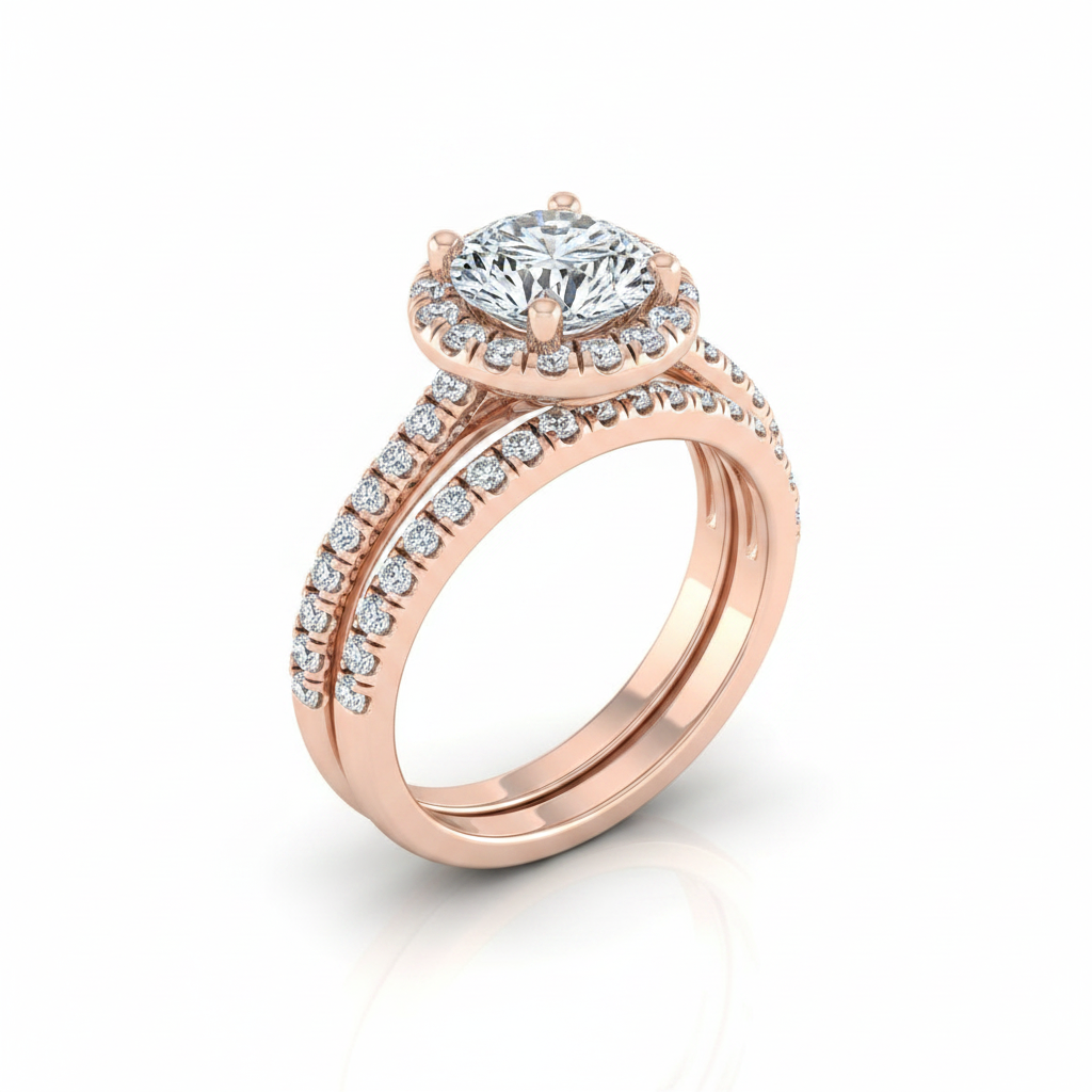 The Sade Matching Wedding Band, Round in 14K Rose Gold