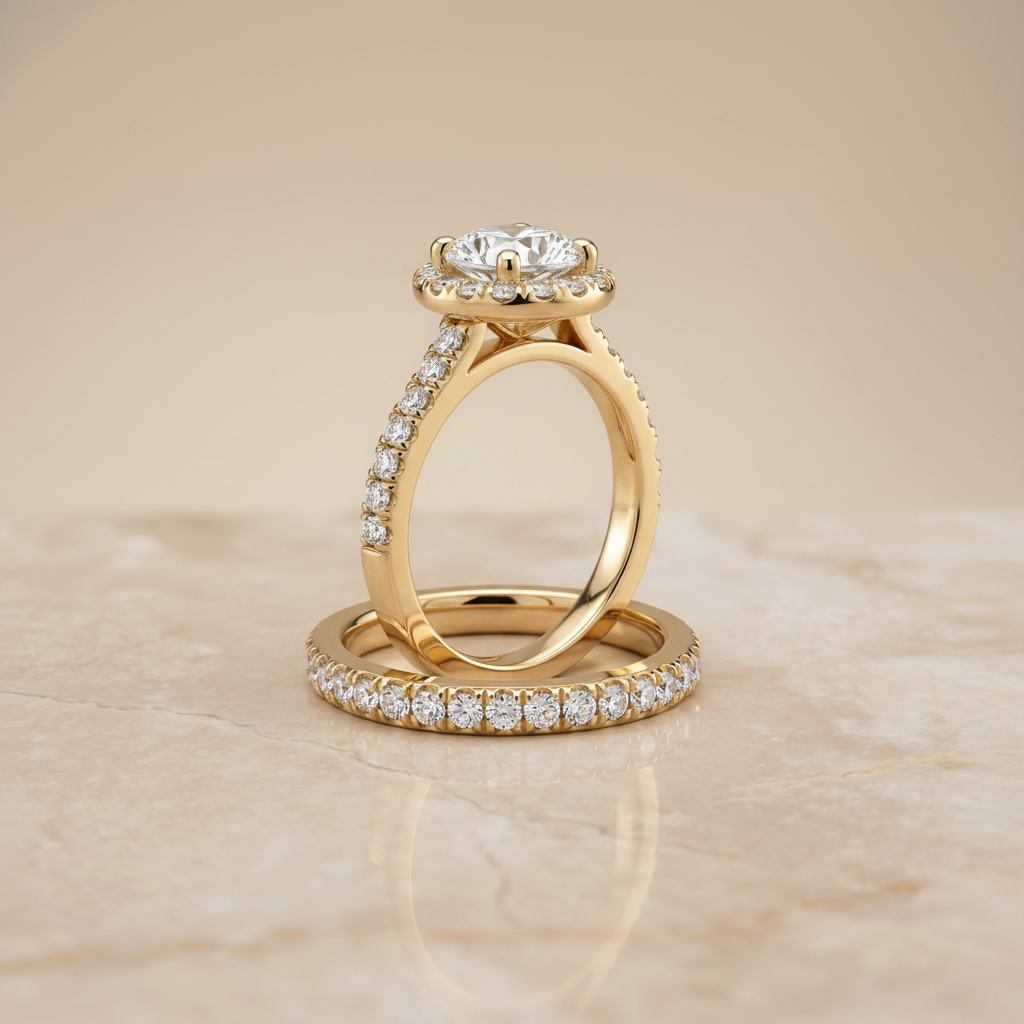 The Sade Matching Wedding Band, Round in 18K Yellow Gold