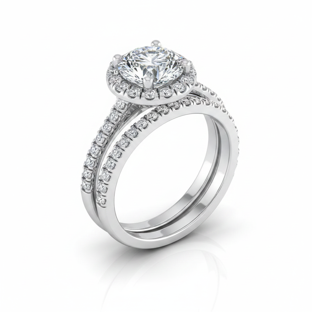 The Sade Matching Wedding Band, Round in Platinum
