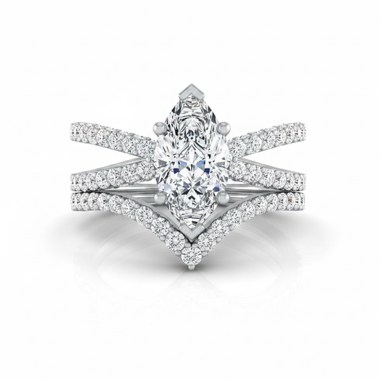 The Sadie Matching Wedding Band, Marquise in 18K White Gold