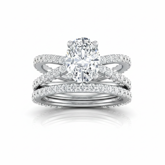 The Sadie Matching Wedding Band, Oval in 18K White Gold