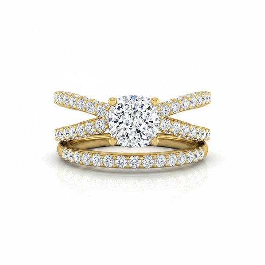 The Sadie Matching Wedding Band, Cushion in 18K Yellow Gold