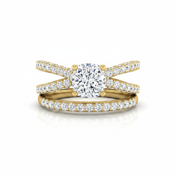 The Sadie Matching Wedding Band, Cushion in 18K Yellow Gold | RockHer