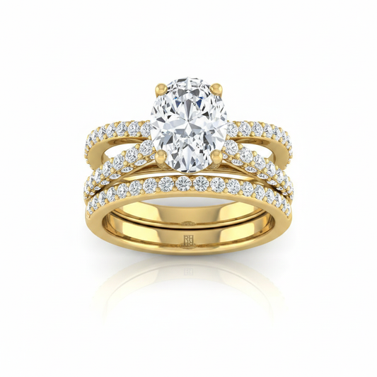 The Sadie Matching Wedding Band, Oval in 18K Yellow Gold