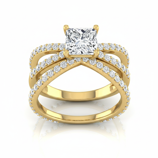 The Sadie Matching Wedding Band, Princess in 18K Yellow Gold