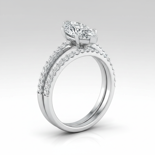 The Sadie Matching Wedding Band, Marquise in Platinum
