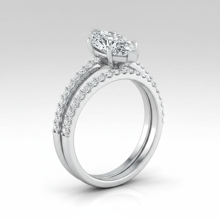 The Sadie Matching Wedding Band, Marquise in Platinum | RockHer