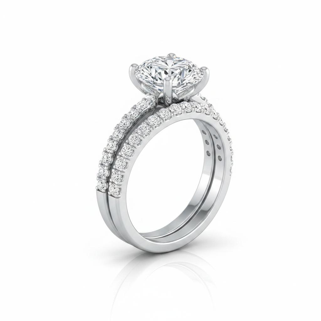 The Sadie Matching Wedding Band, Oval in Platinum