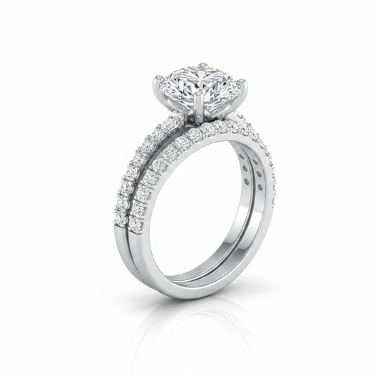 The Sadie Matching Wedding Band, Oval in Platinum