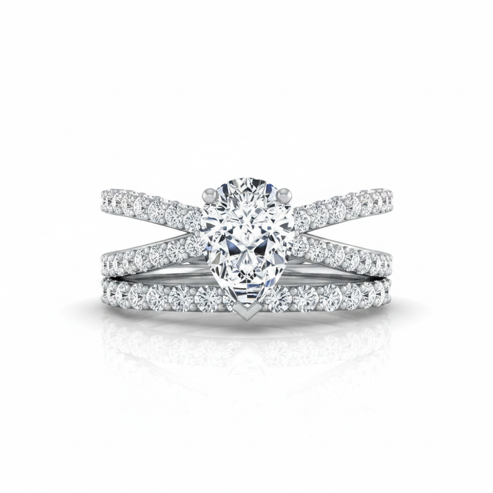 The Sadie Matching Wedding Band, Pear in Platinum | RockHer
