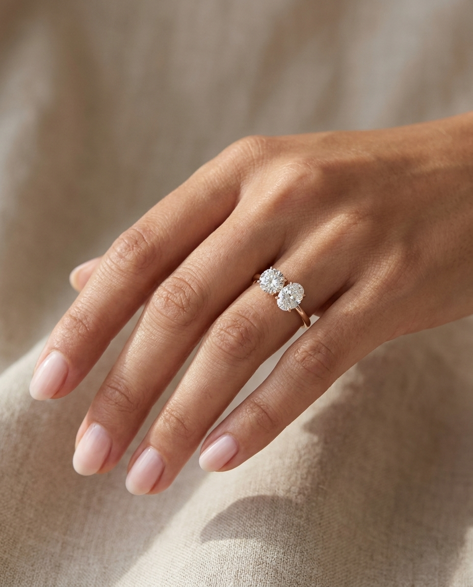 14K Rose Gold band of The Sasha round engagement ring setting | RockHer
