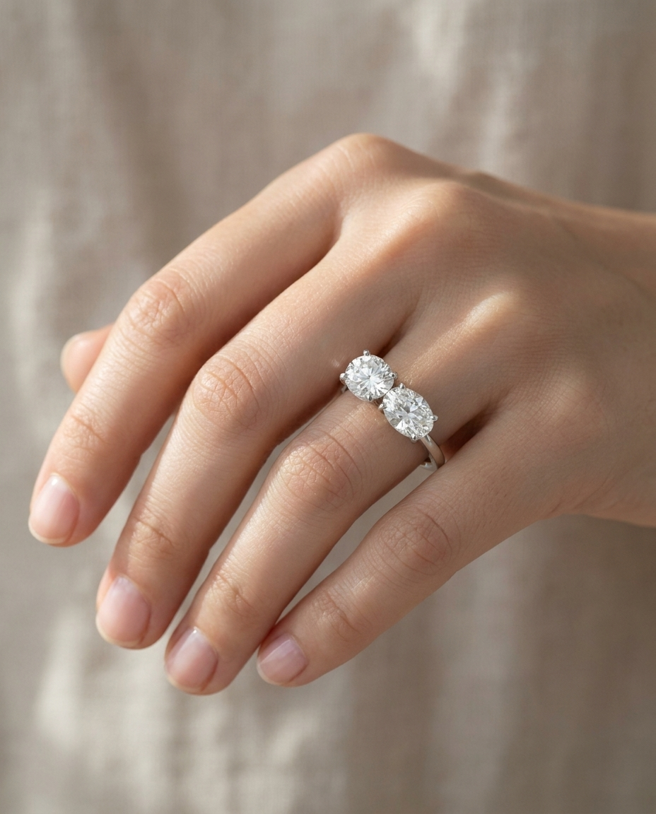 Platinum band of The Sasha round engagement ring setting | RockHer