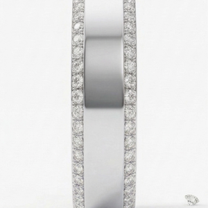 Scalloped Pavé Natural Diamond Cover for Oura Ring, in 14K White Gold – side profile | RockHer