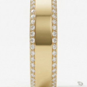 Scalloped Pavé Natural Diamond Cover for Oura Ring, in 14K Yellow Gold – side profile | RockHer