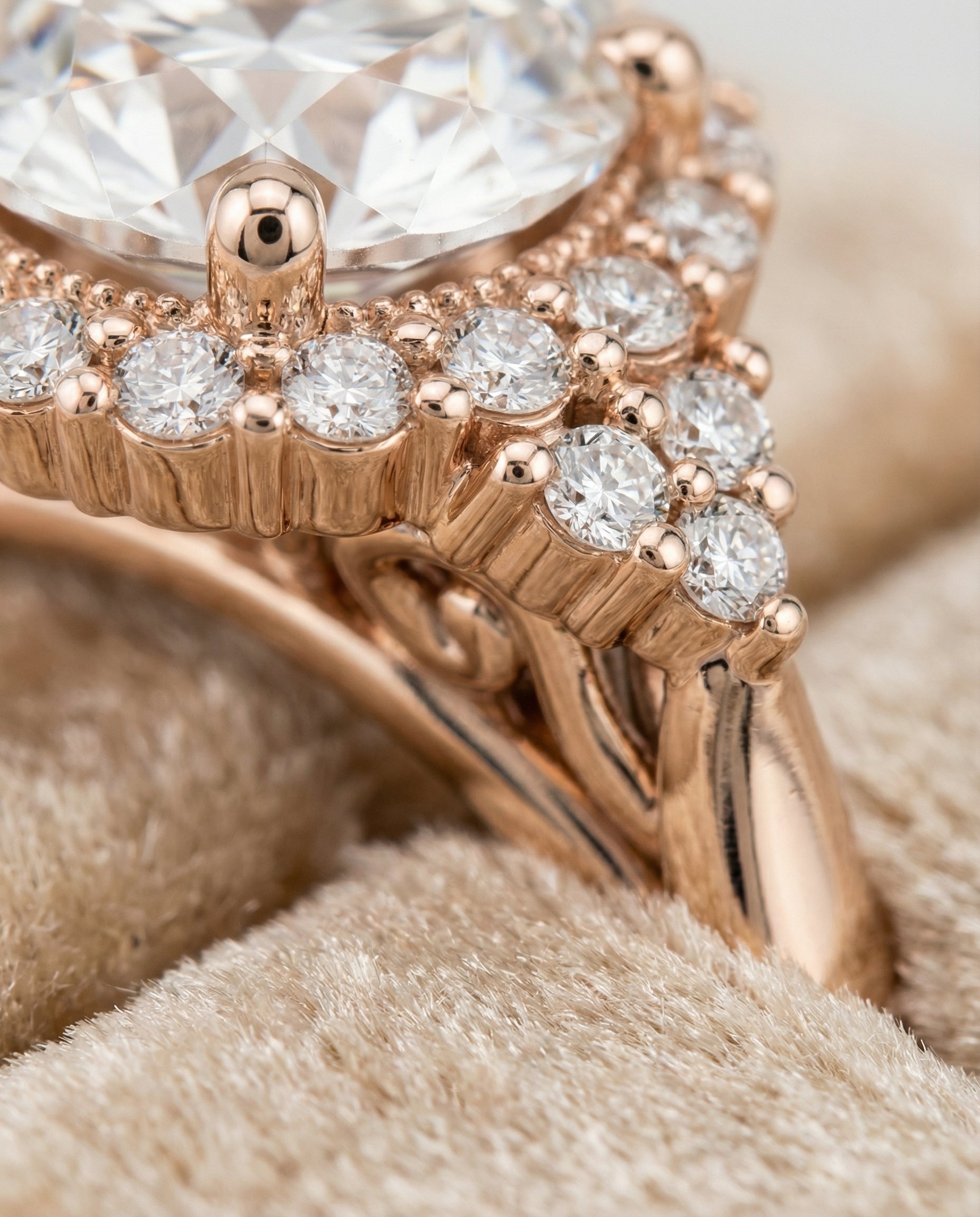 14K Rose Gold band of The Kai round engagement ring setting | RockHer