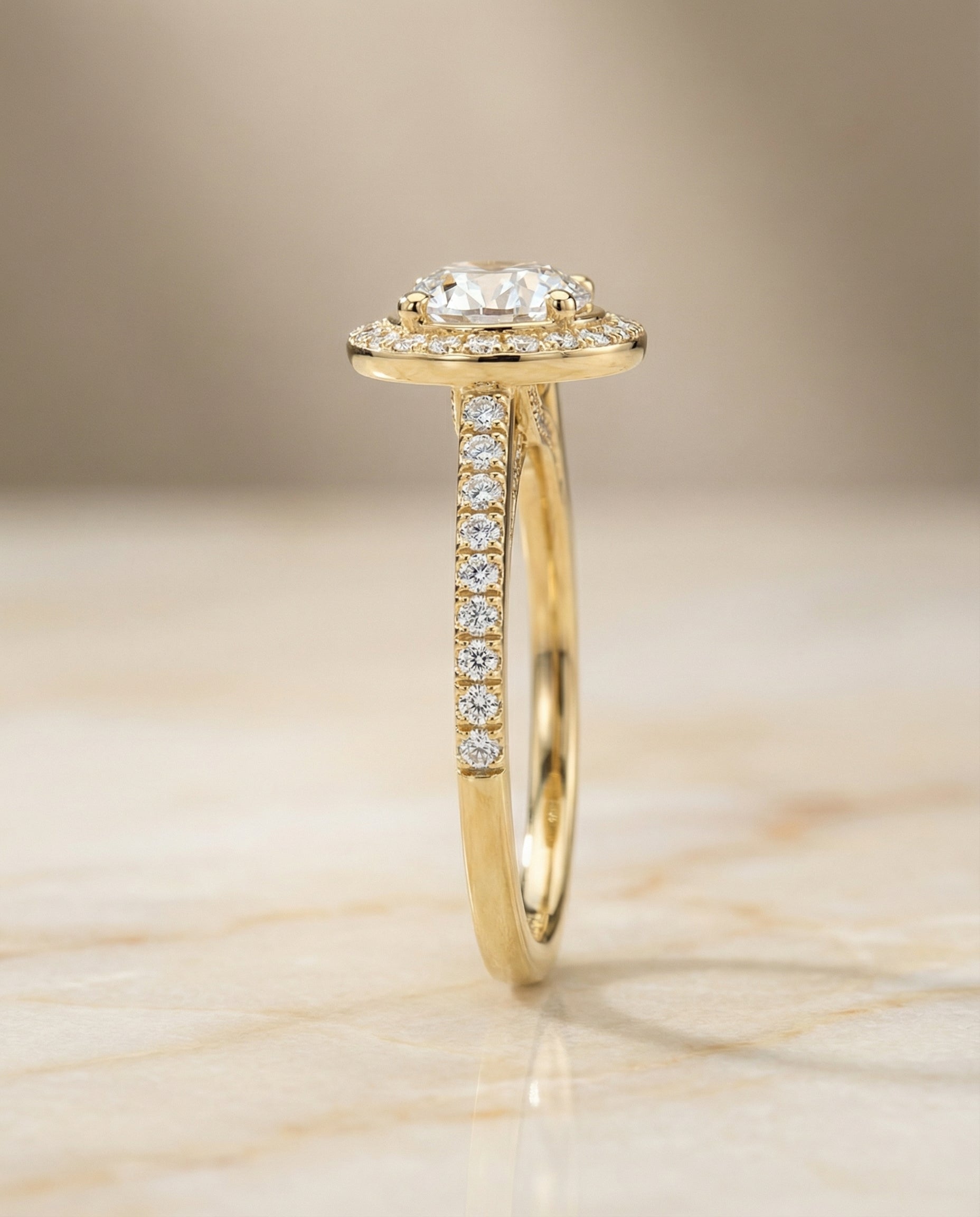Made to order: The Lucia round engagement ring setting in 18K Yellow Gold | RockHer