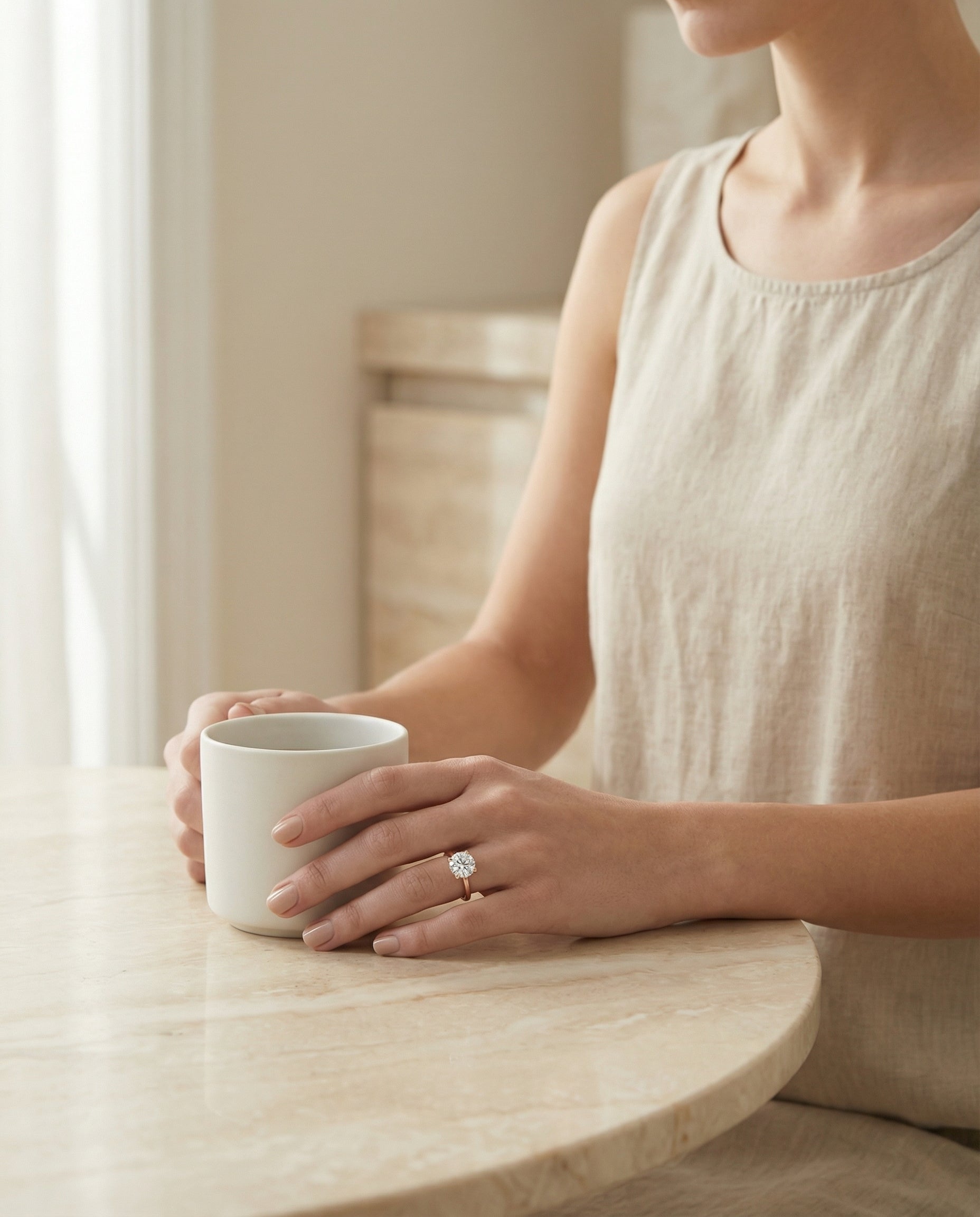 Made to order: The Lana round engagement ring setting in 14K Rose Gold | RockHer