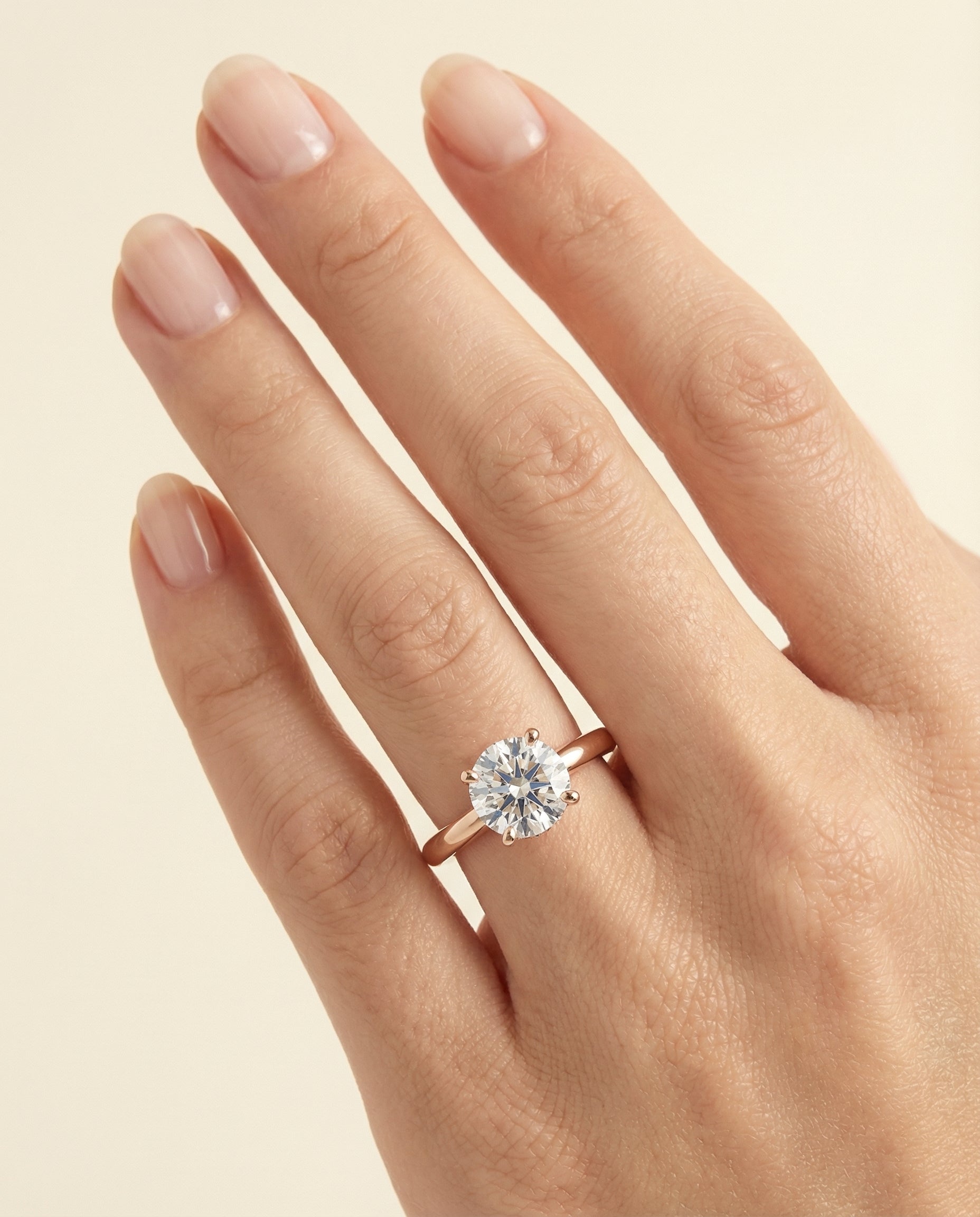 The Lana setting for round diamonds, made to order in 14K Rose Gold | RockHer