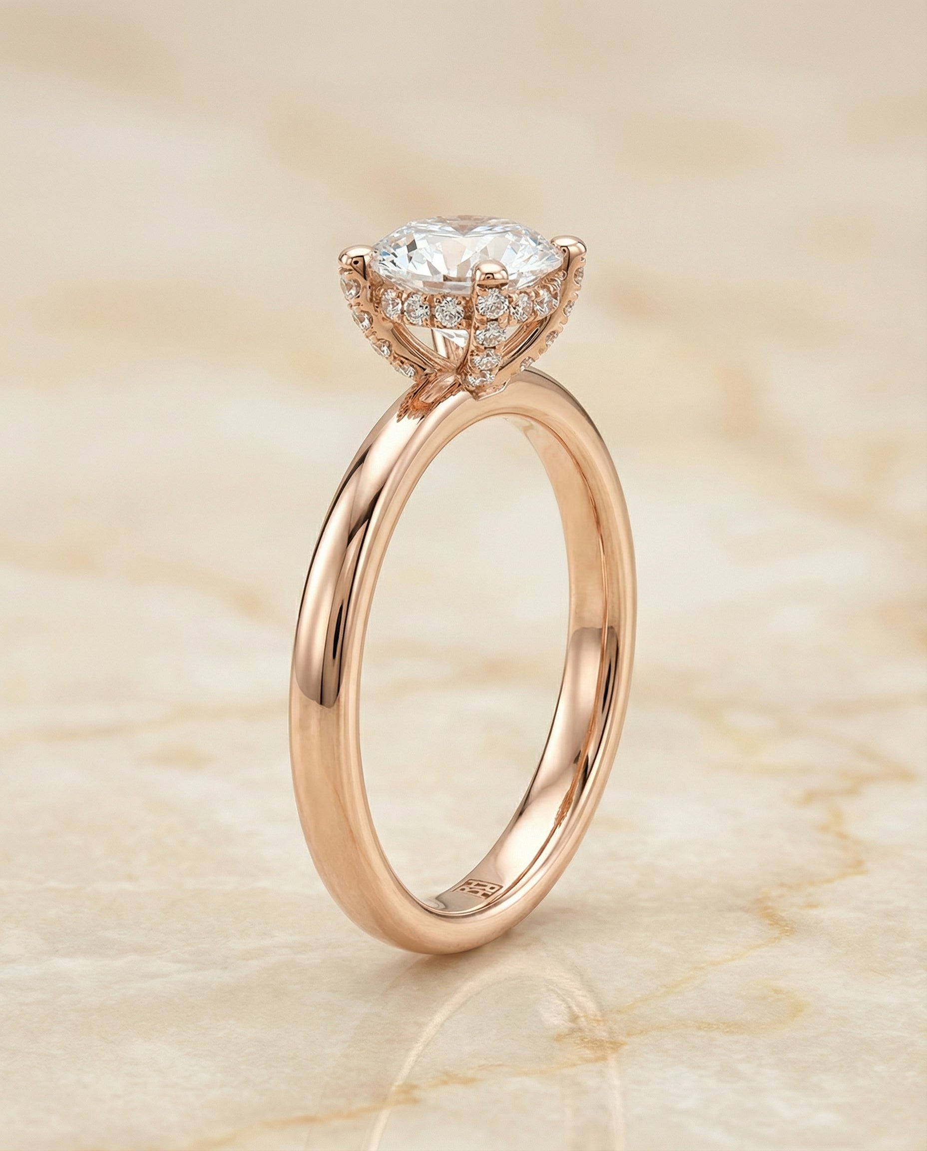 The Lana round engagement ring setting in 14K Rose Gold | RockHer