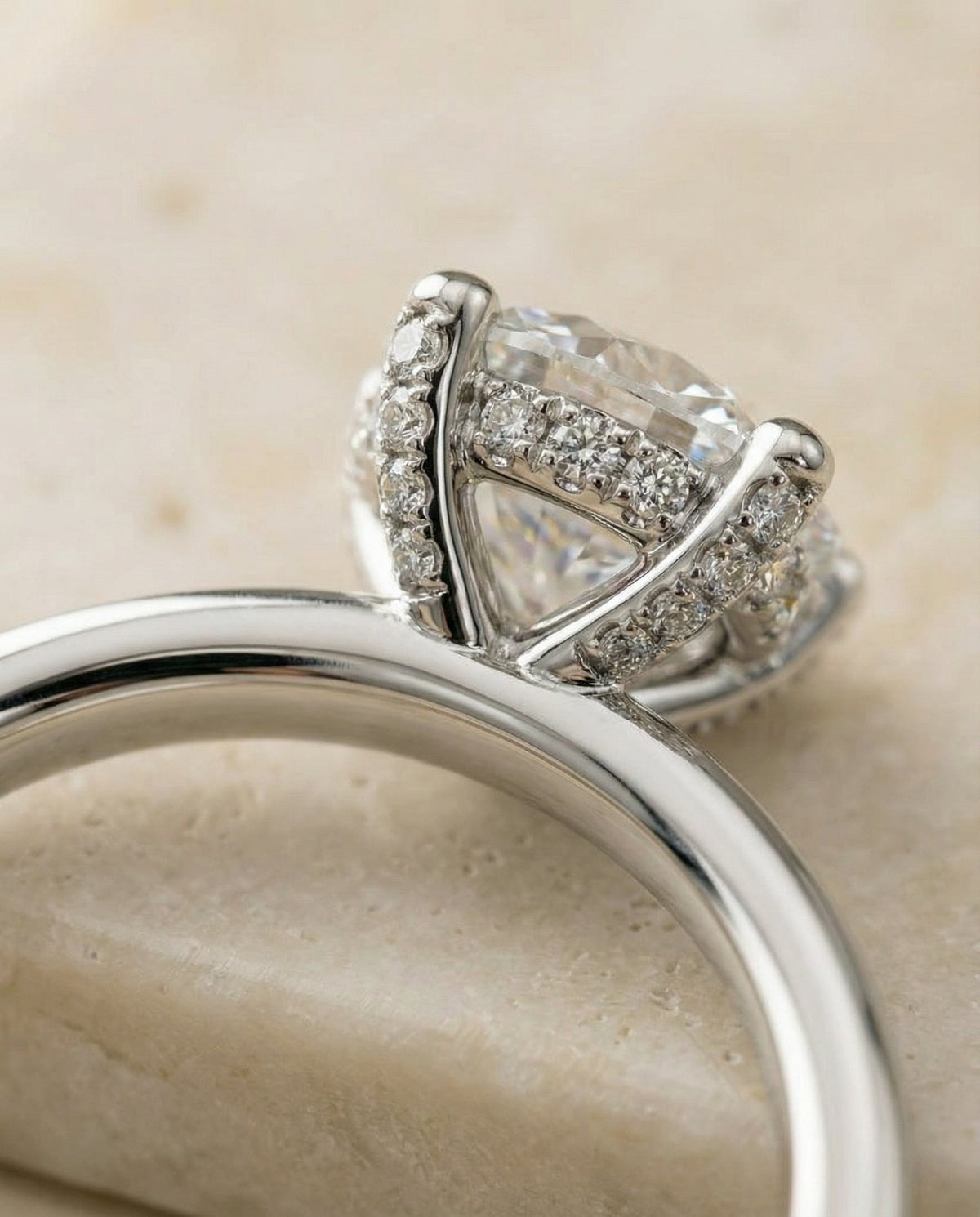 Platinum band of The Lana round engagement ring setting | RockHer