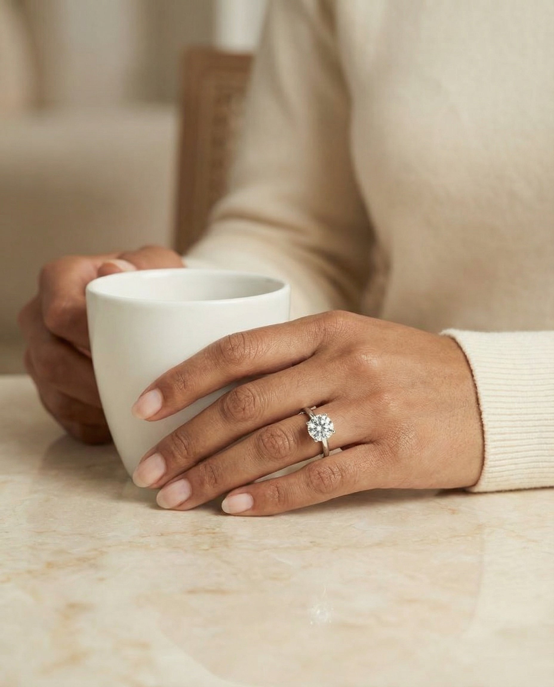 Made to order: The Lana round engagement ring setting in Platinum | RockHer