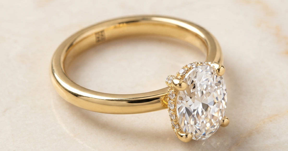 Lana Pavé Halo Setting, 18K Yellow Gold | RockHer