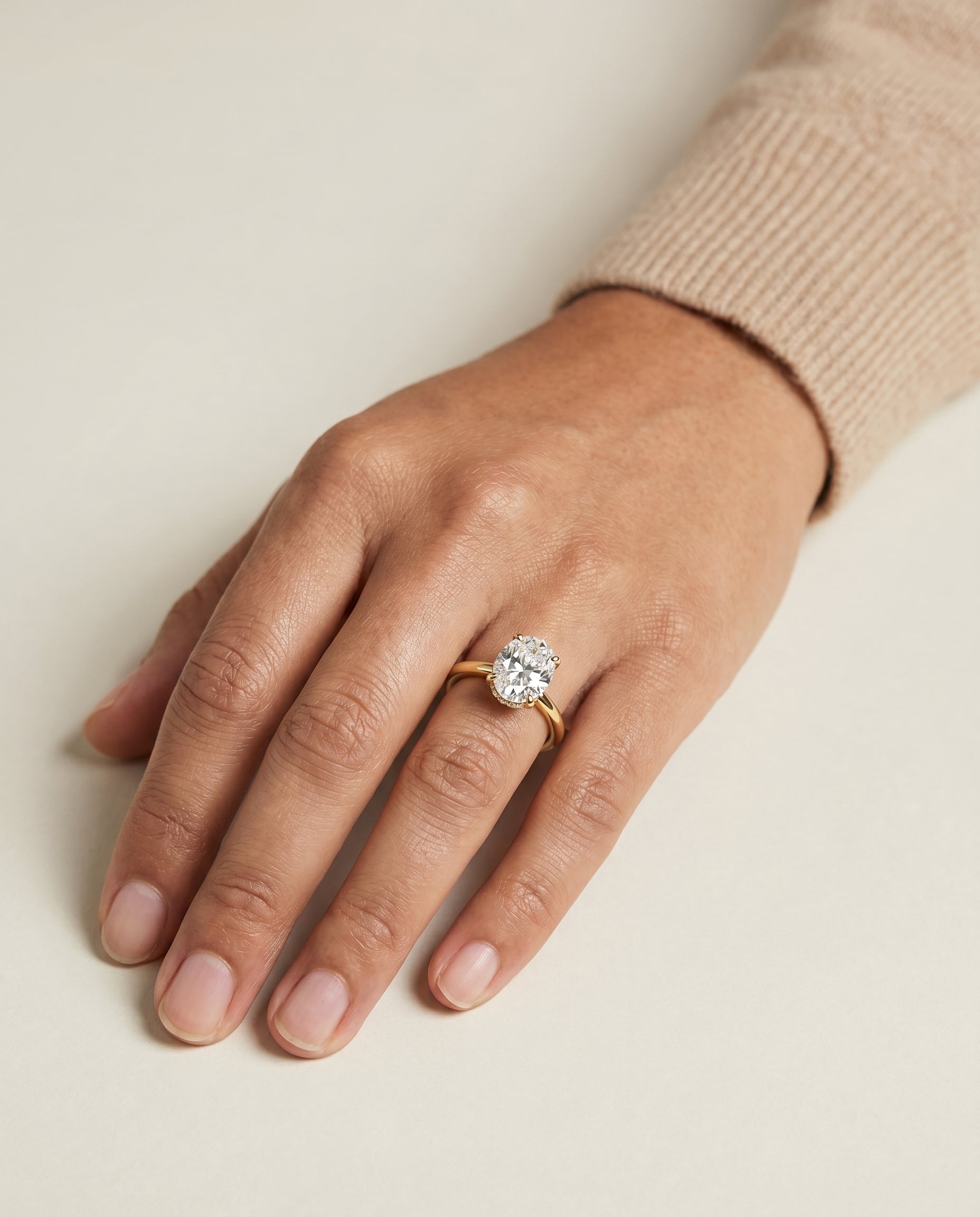 The Lana setting for oval diamonds, made to order in 18K Yellow Gold | RockHer