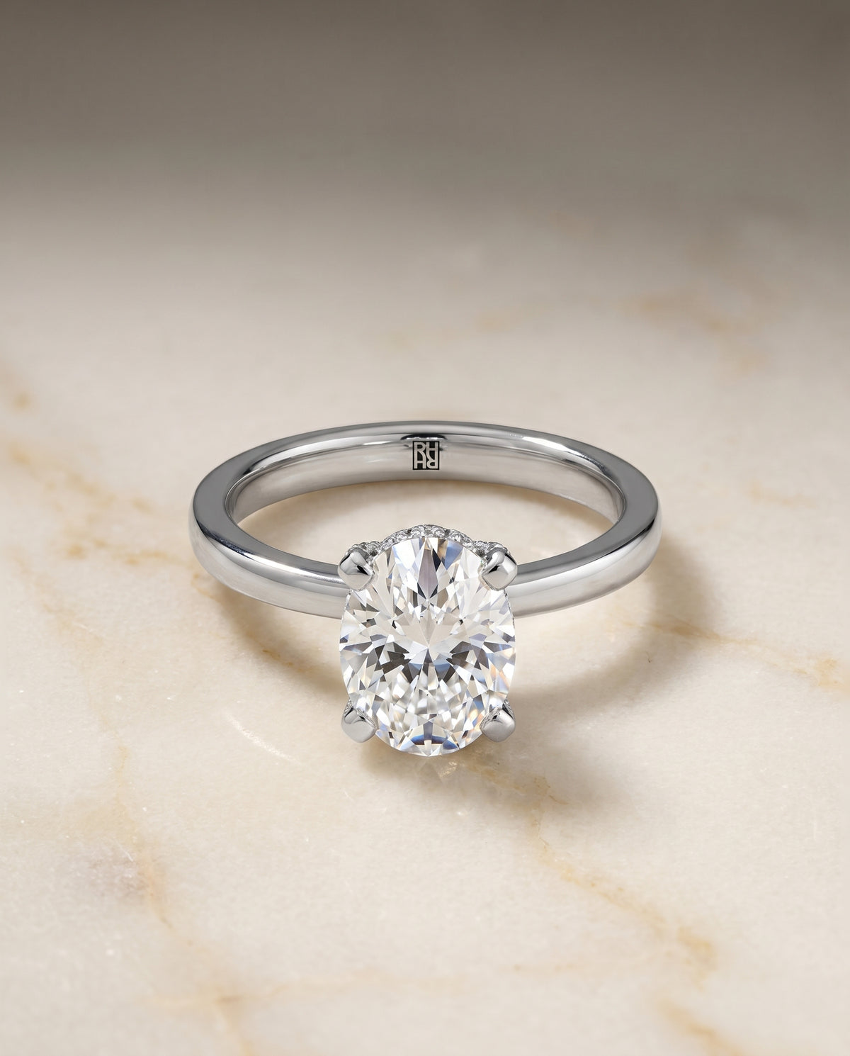 The Lana oval engagement ring setting in Platinum | RockHer