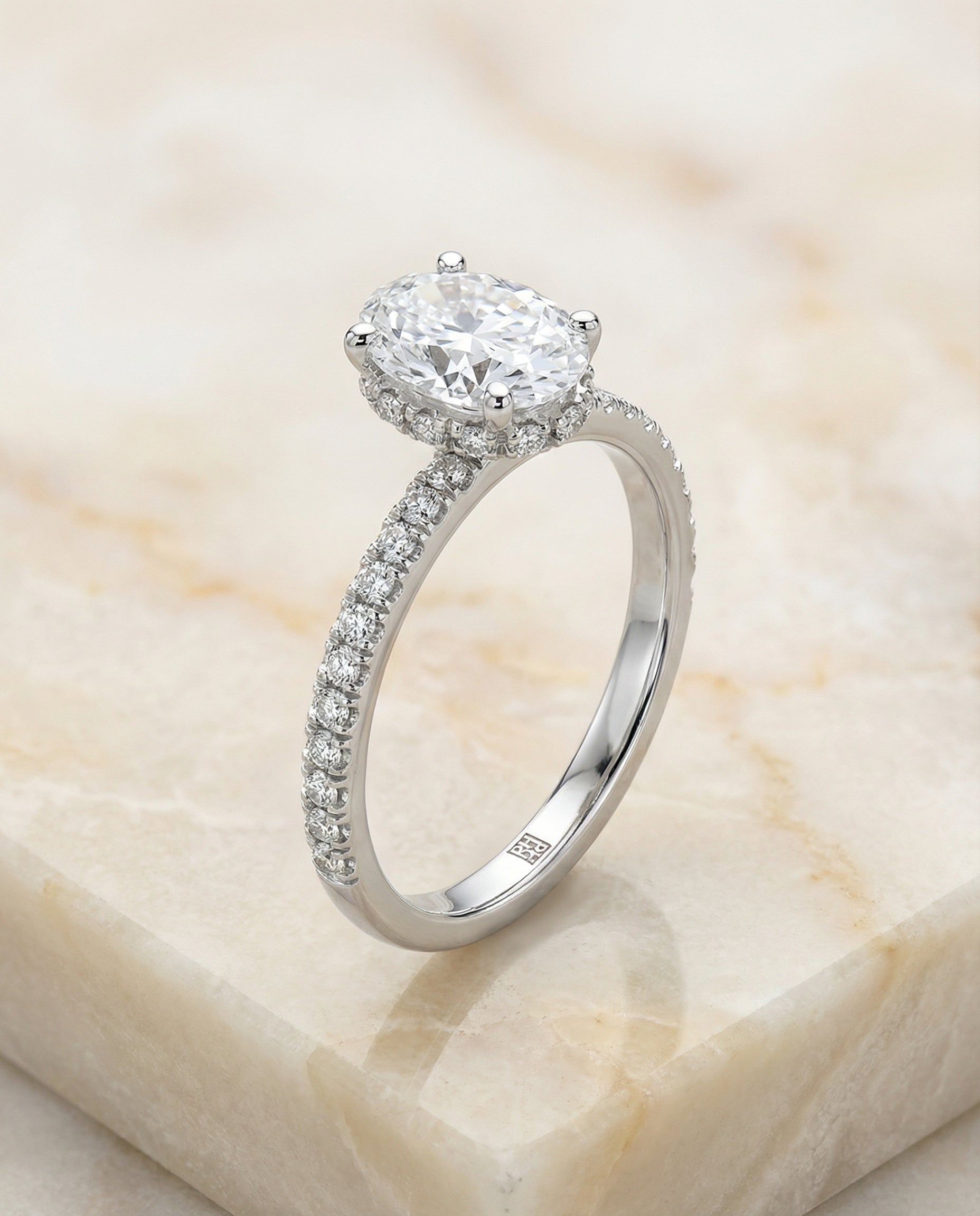 Made to order: The Elliott oval engagement ring setting in Platinum | RockHer