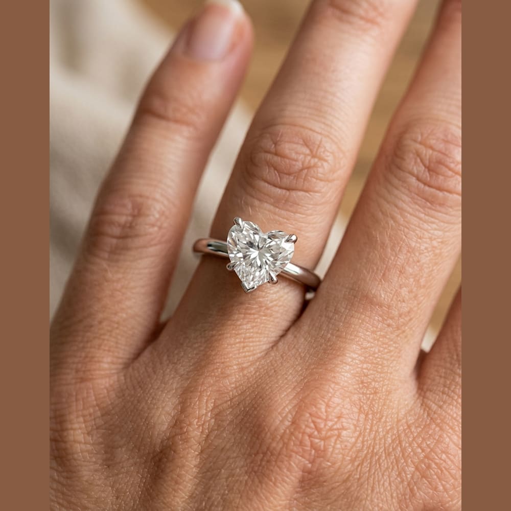 1-1/4 Carat Heart Lab Grown Diamond, preview in classic solitaire setting