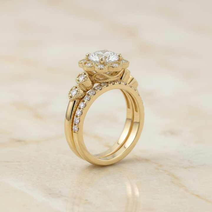 The Shania Matching Wedding Band, Round in 18K Yellow Gold | RockHer