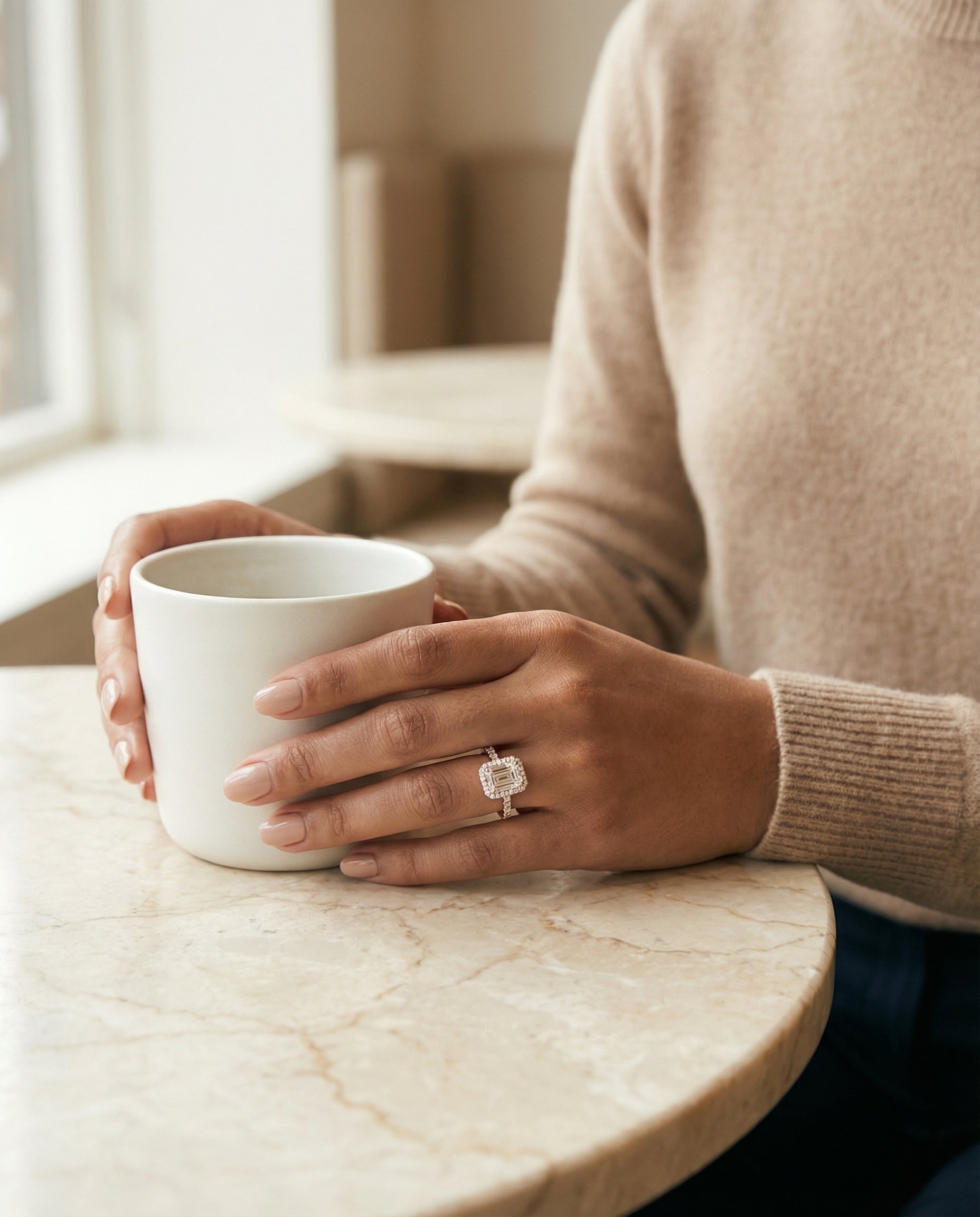 Made to order: The Fiona emerald engagement ring setting in 14K Rose Gold | RockHer