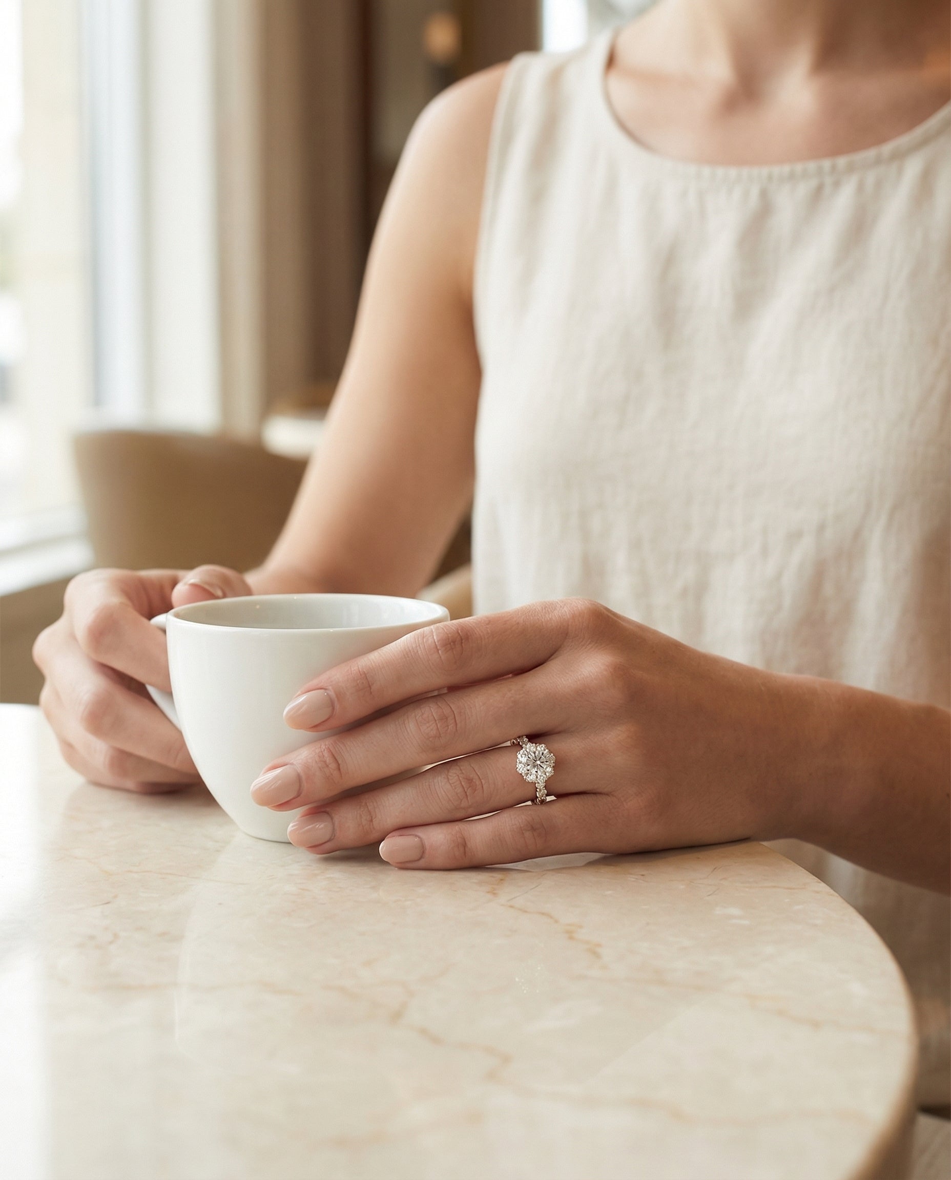 Made to order: The Musetta round engagement ring setting in 14K Rose Gold | RockHer