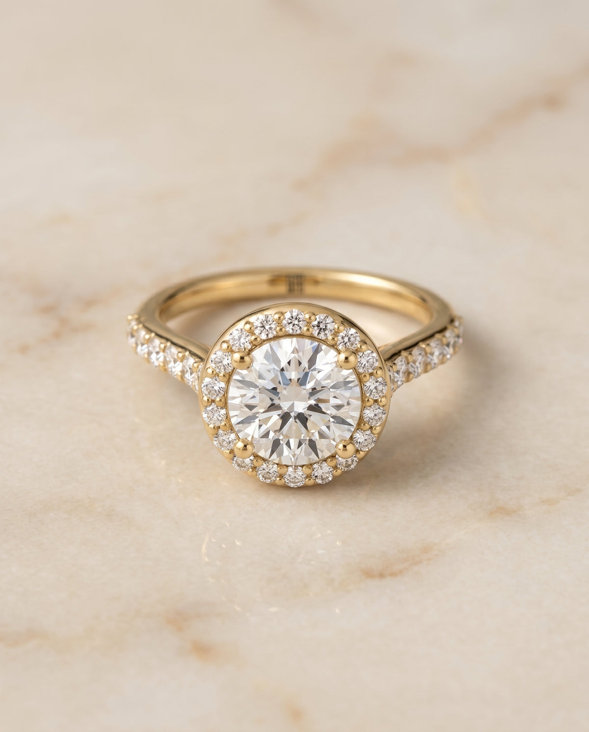 The Alicia round engagement ring setting in 18K Yellow Gold | RockHer