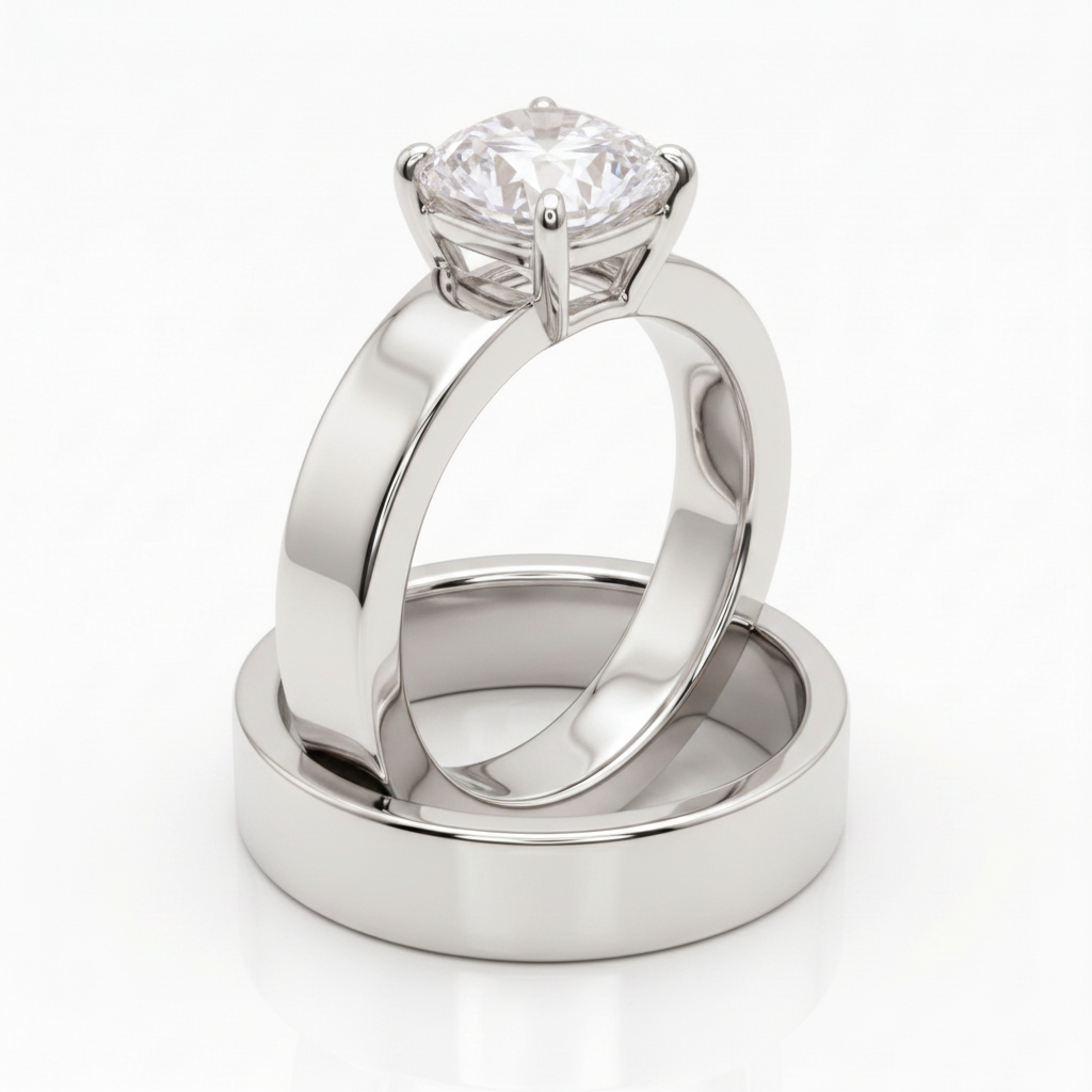 The Sloane Matching Wedding Band, Cushion in 18K White Gold