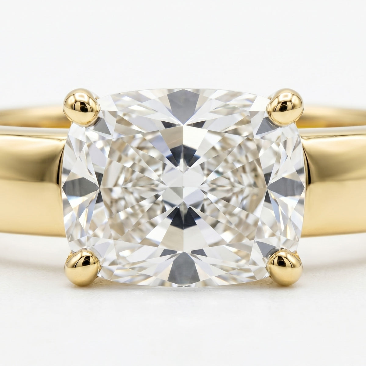 The Sloane cushion engagement ring setting in 18K Yellow Gold | RockHer