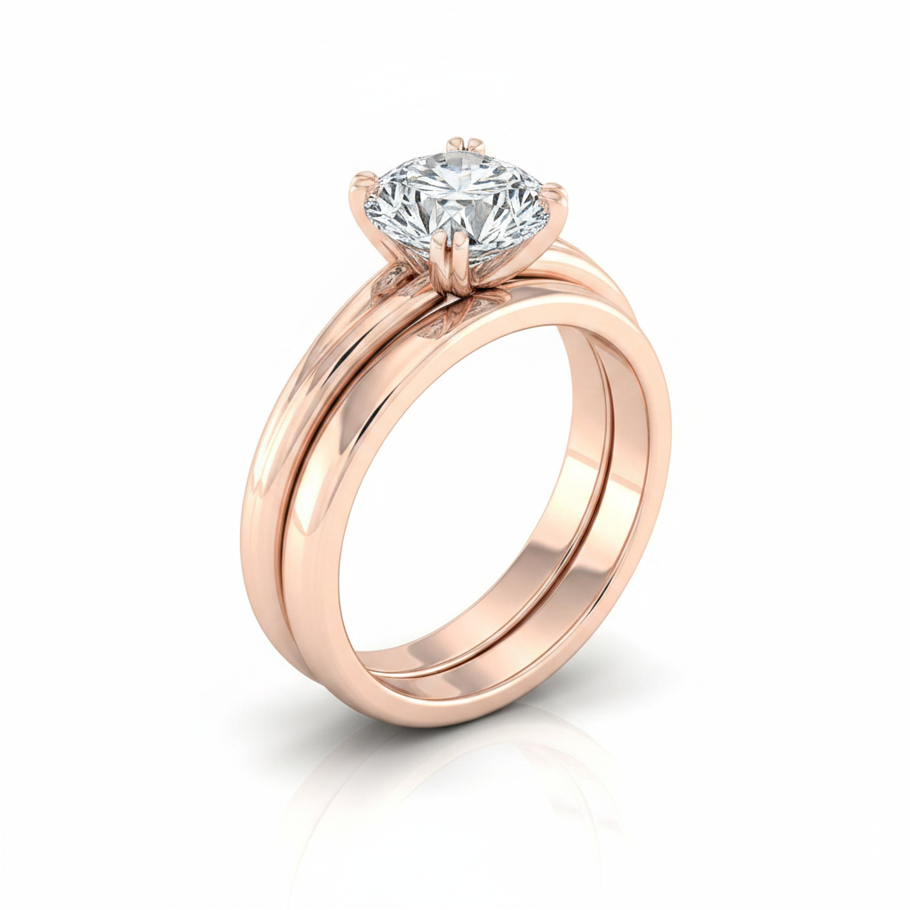 The Spring Matching Wedding Band, Round in 14K Rose Gold