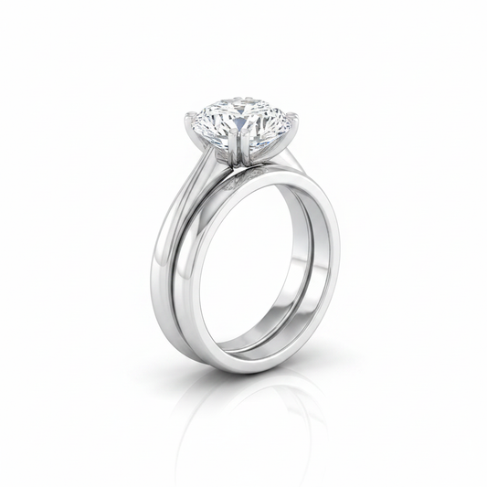The Spring Matching Wedding Band, Oval in 18K White Gold