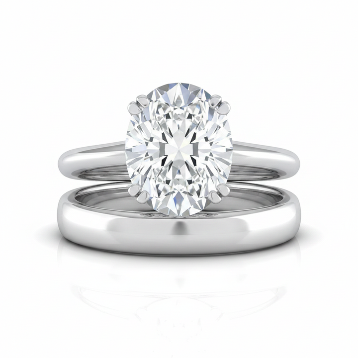 The Spring Matching Wedding Band, Oval in Platinum | RockHer