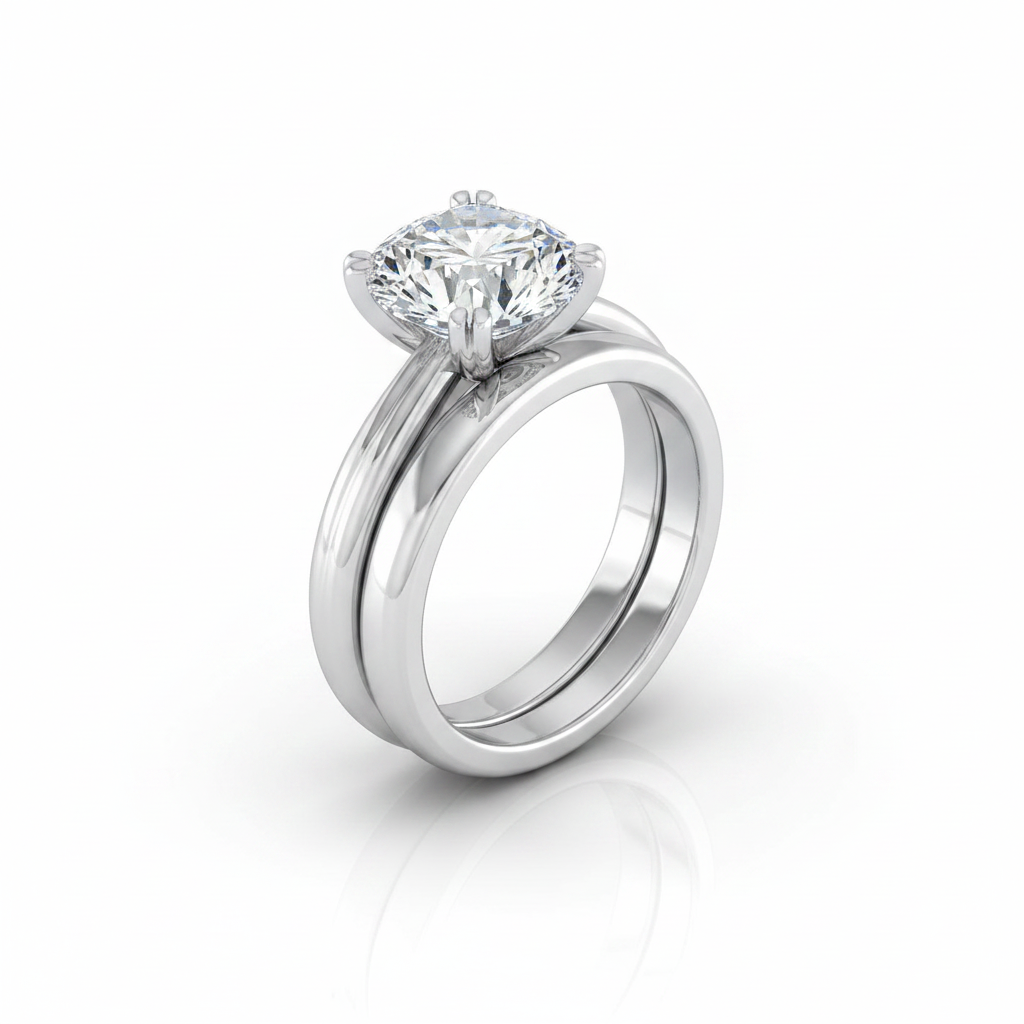 The Spring Matching Wedding Band, Round in Platinum