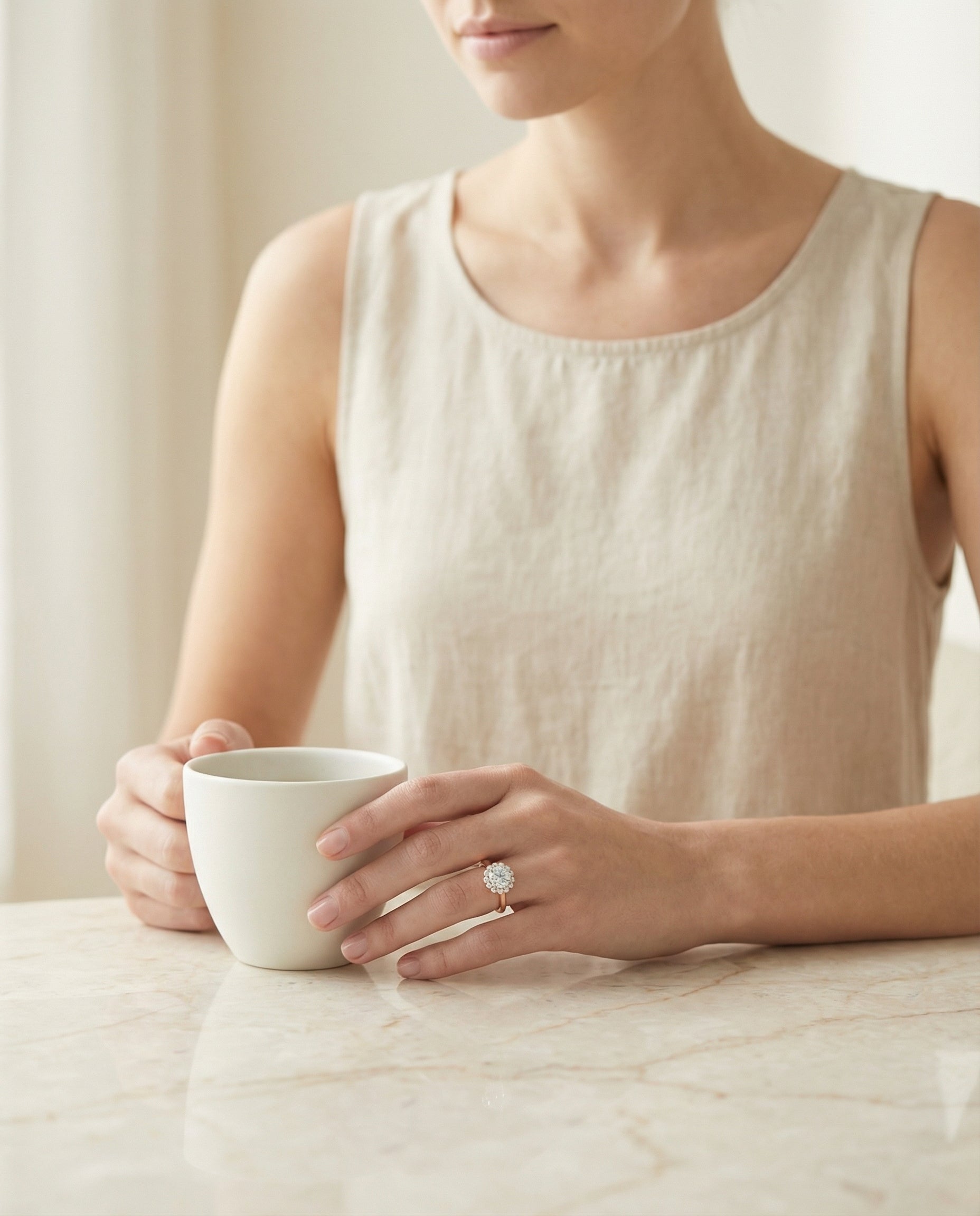 Made to order: The Tionne round engagement ring setting in 14K Rose Gold | RockHer
