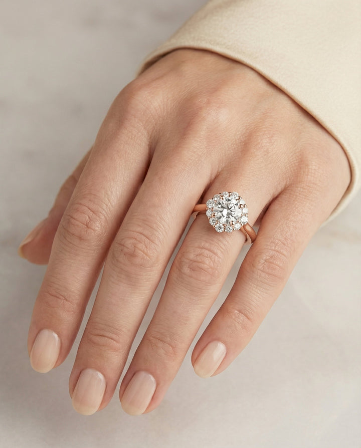 Tionne Select Round engagement ring in 14K Rose Gold