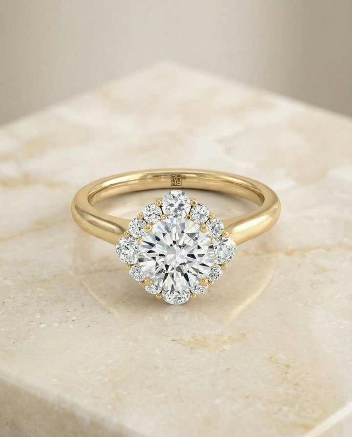 Tionne Select Round engagement ring in 14K Yellow Gold